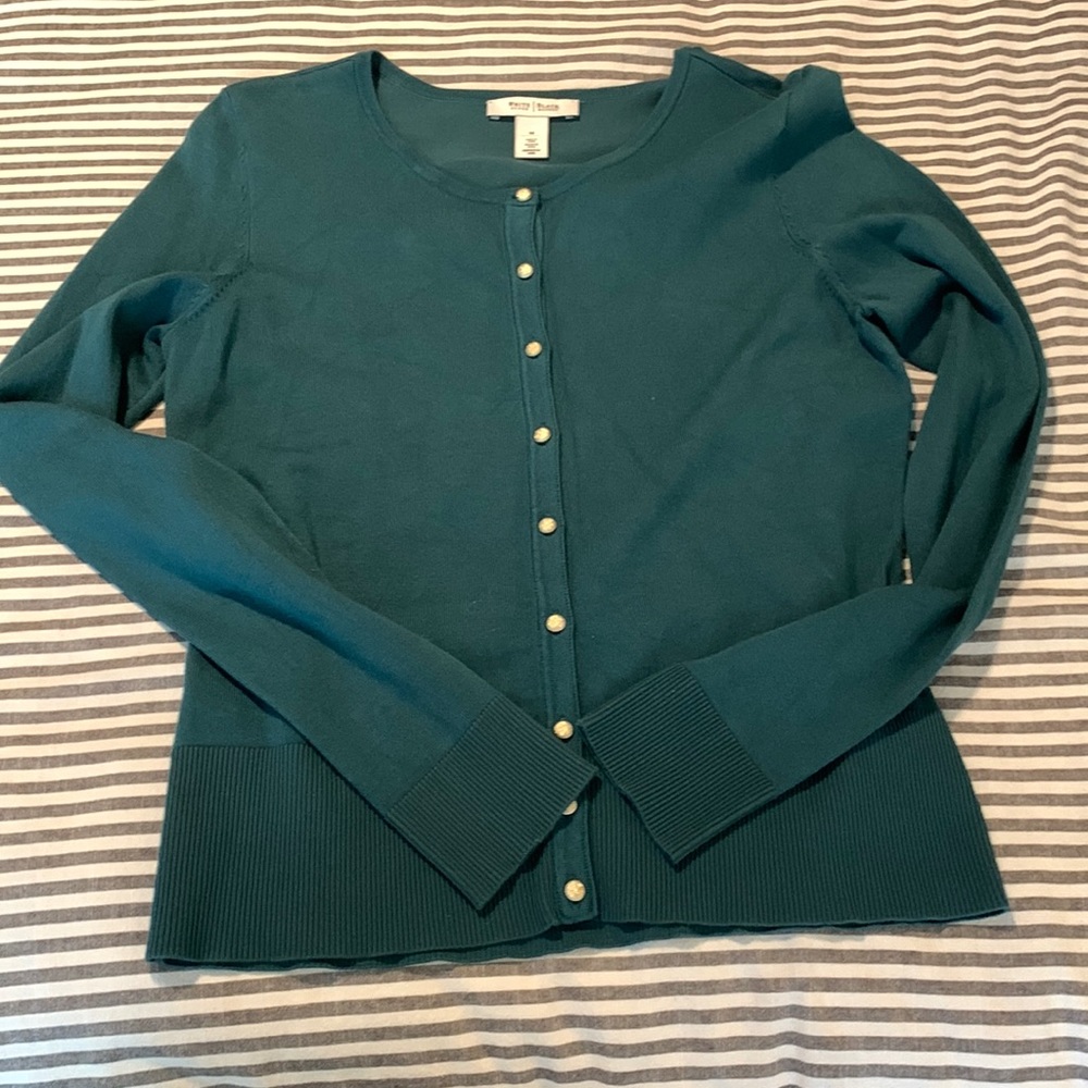 White House Black Market Green cardigan